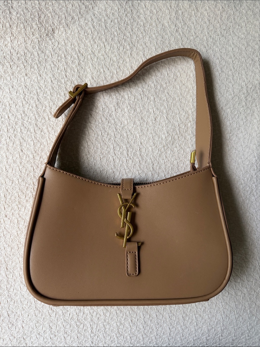 Brown leather handbag